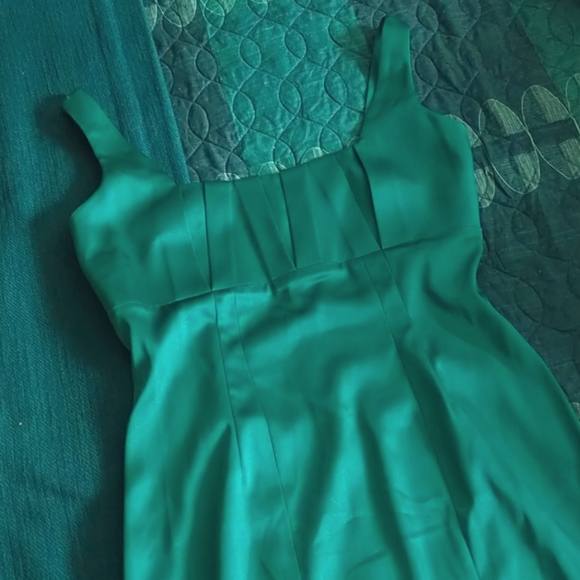 Calvin Klein Teal Satin Dress Sz 2 - Picture 1 of 4